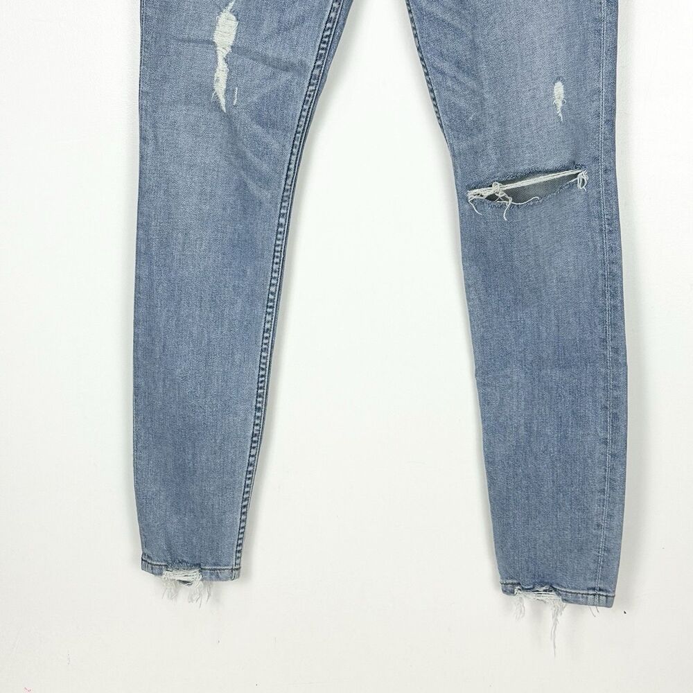 Reformation High Rise Skinny Jeans 27 Light Wash Distressed Minimalist Y2K Denim - Picture 6 of 12